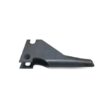 Black closed spoon tine with a curved shape and mounting holes, viewed from the side