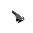 Black closed spoon tine with a curved design and two mounting holes, viewed from the side