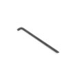 A long, solid needle tine with a curved end, featuring a dark metallic finish