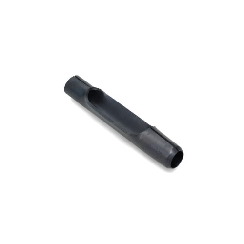 Black side eject tine with a smooth surface and a curved opening for efficient grass collection