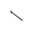 A gray cross tine tool with a long shaft and pointed end, designed for tilling
