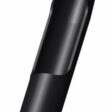 Black side eject tine with a cylindrical shape and hollow center, shown from a side angle