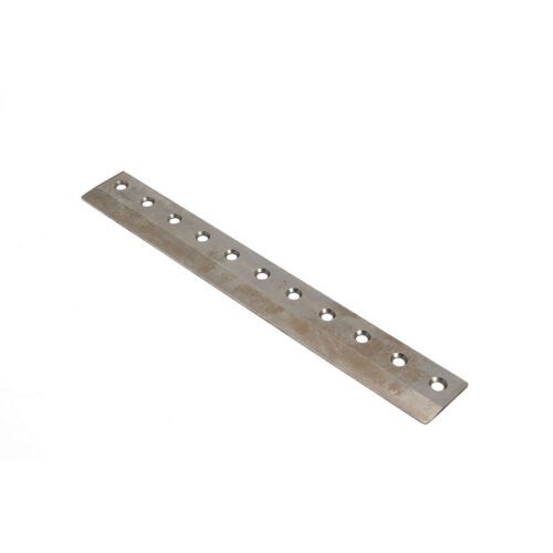 Metal bedknife with multiple holes for mounting, designed for precision cutting in lawn equipment