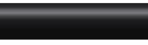 Solid round tine in black, 6.50 inches long, pointed tip, viewed from the side