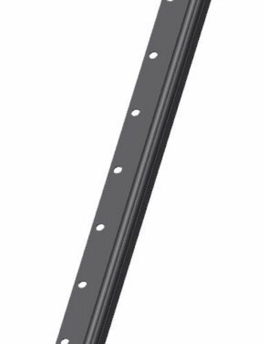 A long, narrow black bedknife with multiple mounting holes for Toro lawn equipment