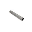 A hollow metal tine, cylindrical and gray, shown from a side angle on a white background