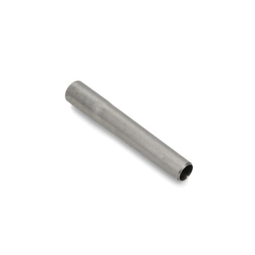 Metal hollow tine with a cylindrical shape, showcasing a smooth, silver finish and open end