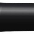 Black hollow tine with a tapered end, designed for soil aeration, shown from the side