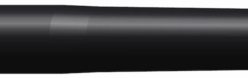 Black hollow tine with a tapered end, designed for soil aeration, shown from the side