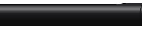 Black cylindrical mount with a smooth surface and tapered ends, designed for 9.5 mm attachments