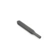 Solid cross tine in a cylindrical shape, dark metal finish, designed for tilling equipment