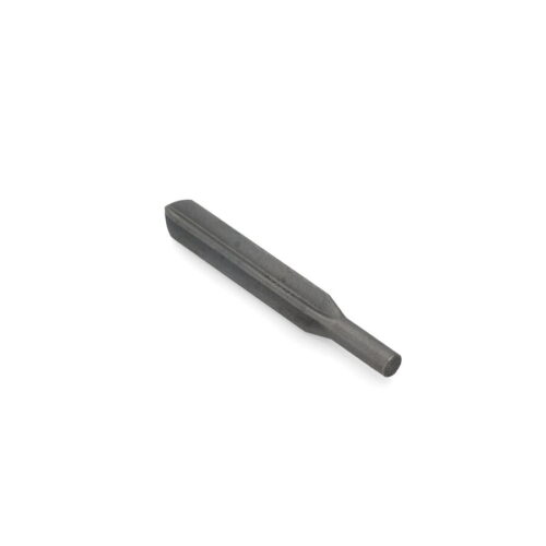Solid cross tine in a cylindrical shape, dark metal finish, designed for tilling equipment