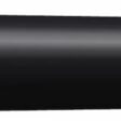Black hollow tine with tapered end, shown from the side, designed for aerating soil
