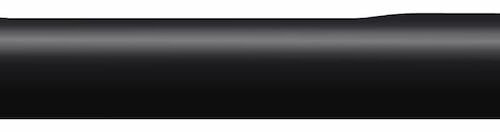 Black quad tine attachment, cylindrical shape, showing end and side views, designed for Toro equipment