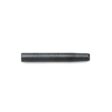 A dark metal hollow tine, cylindrical and smooth, designed for aerating soil