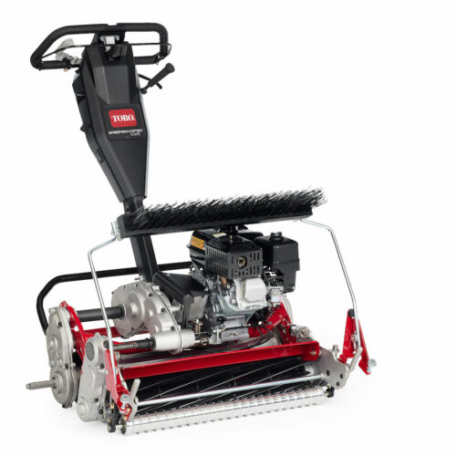 A walk-behind mower with a Honda engine, featuring a wide cutting deck and fixed head design