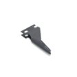 Black open spoon tine with a pointed end and two mounting holes for attachment