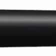 Black hollow tine with tapered end, showcasing its length and cylindrical shape for lawn aeration