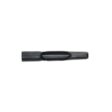 Black metal tine with a cylindrical shape and a central groove, designed for Toro Titan equipment