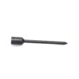 Solid round tine with a black finish, featuring a tapered end and cylindrical base