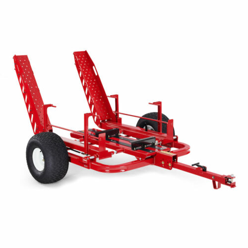 Red walk-behind mower with large wheels and adjustable cutting height, designed for precision on golf greens