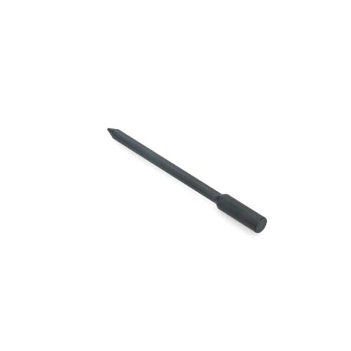 Solid round tine with a pointed end, black color, shown from a side angle
