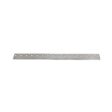 A long, shiny metal bedknife with multiple mounting holes, designed for precision cutting
