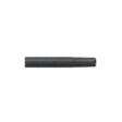 A hollow tine in a cylindrical shape, featuring a dark metal finish and precise dimensions