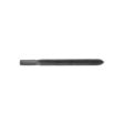A long, narrow metal tine with a pointed end, designed for tilling soil and aerating