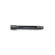 Black quad tine with a cylindrical shape and a central groove, designed for outdoor equipment use