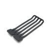 Black 8-tine turf guard with a flat design, angled view showcasing its sturdy construction