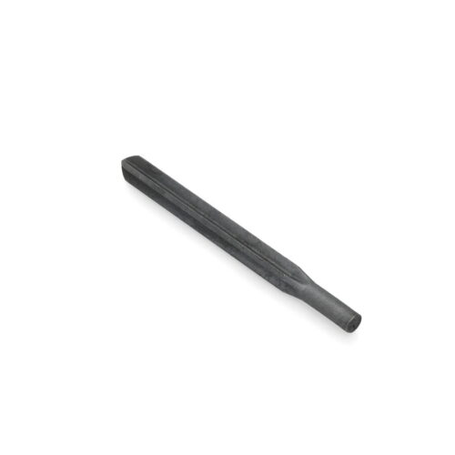 Metal tine with a tapered end, showing a dark finish and straight design for gardening equipment