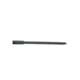 Solid round tine, 5.50 inches long, black metal, pointed tip, designed for tilling soil