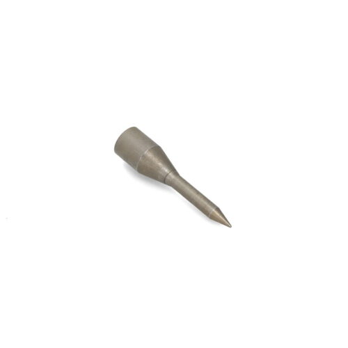 Solid round tine with a tapered end, metallic finish, shown from a side angle