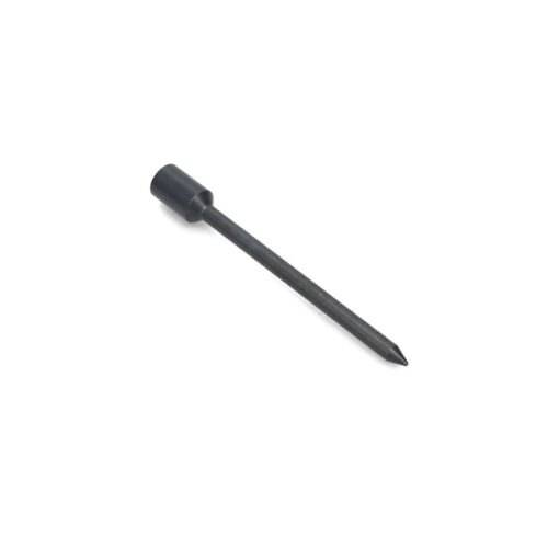 Solid round tine with a pointed tip, black metal finish, angled view showcasing its length and shape