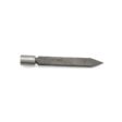 Metal slicing tine with a pointed tip and cylindrical base, designed for precise soil slicing