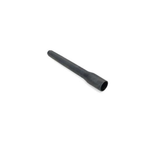 A black hollow tine with a tapered end, designed for aerating soil and enhancing lawn health