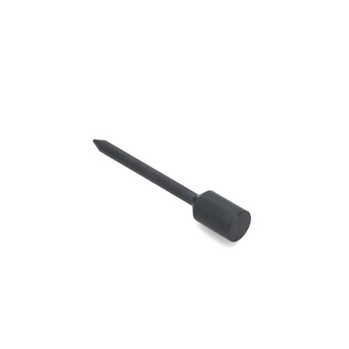 Solid round tine with a cylindrical head and pointed tip, shown from a side angle in black