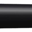 Black hollow tine with tapered end, showcasing dimensions for lawn care equipment