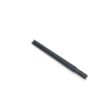A solid black steel tine, 12.50 inches long, with a cylindrical shape and smooth finish