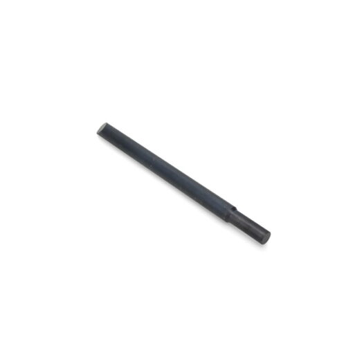 A solid black steel tine, 12.50 inches long, with a cylindrical shape and smooth finish