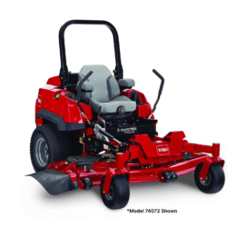 Red Toro zero turn mower with a 60" cutting deck and comfortable seat, designed for efficient lawn care