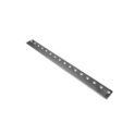 Silver low cut bedknife with 16 holes for mounting, designed for precision cutting in Toro commercial mowers.