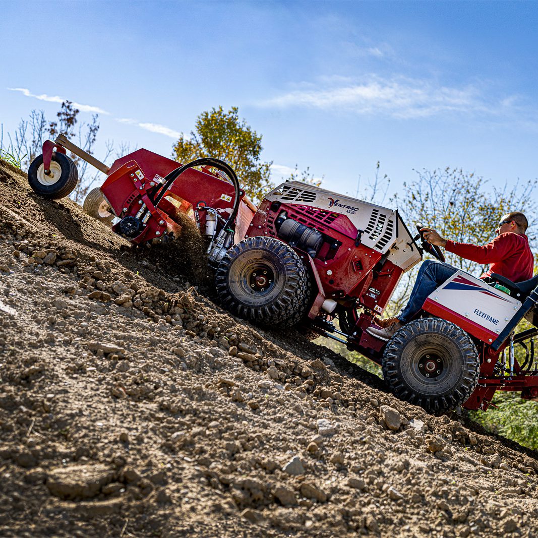 DSC08987-2 · Ventrac Power Rake - Ventrac slope mowing on steep hills for competitive edge landscape and grounds maintenance.