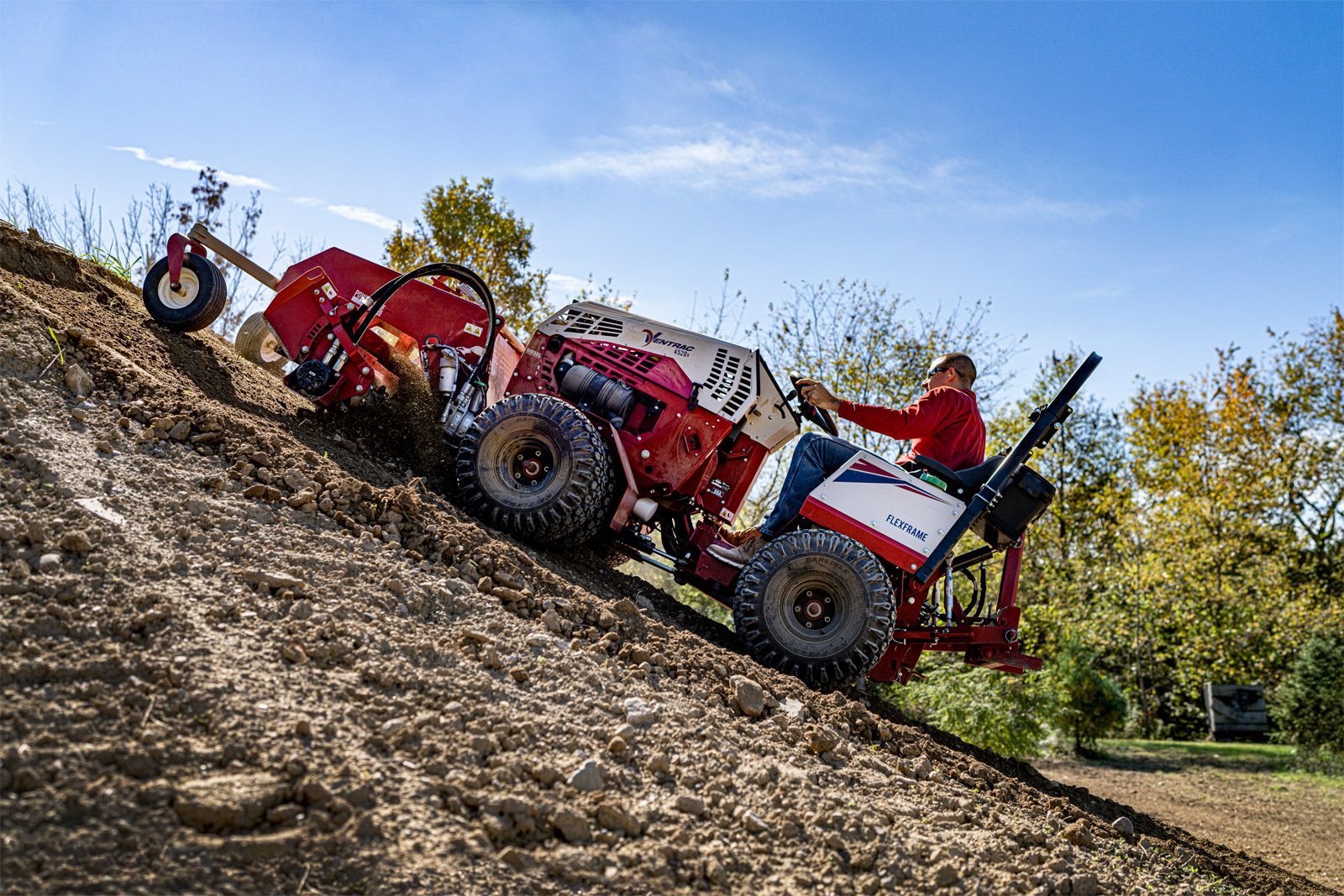 · Ventrac Power Rake - Ventrac slope mowing on steep hills for competitive edge landscape and grounds maintenance.