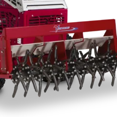 Red core tine attachment with multiple tines, designed for the Ventrac EB480 aerator
