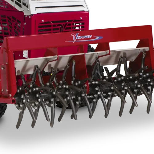 Red core tine attachment with multiple tines, designed for the Ventrac EB480 aerator