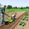 Grillo G55 Rotary Hoe/Walk Behind Tractor in vegetable garden