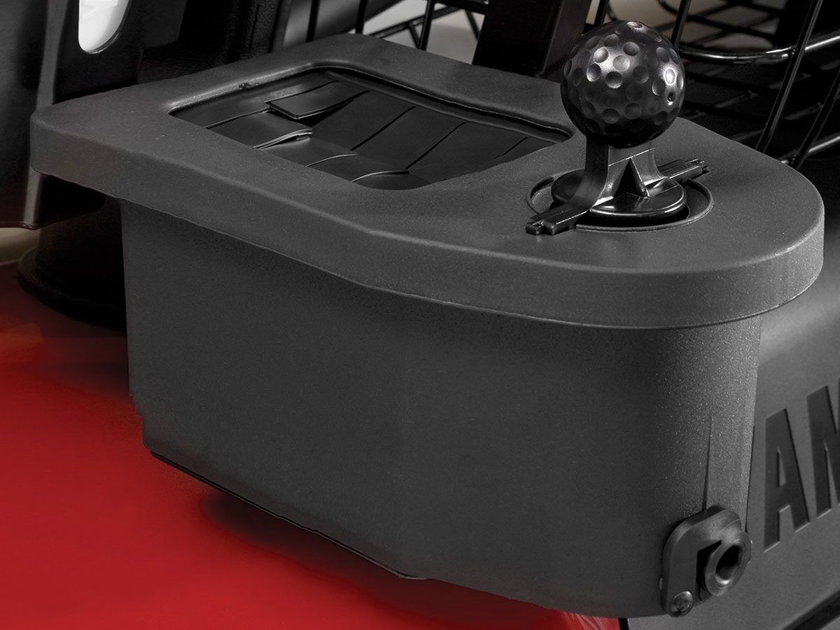 GCA-JW131-01_A Black golf club and ball washer with dual chambers and T-style drain plug, designed for Yamaha carts