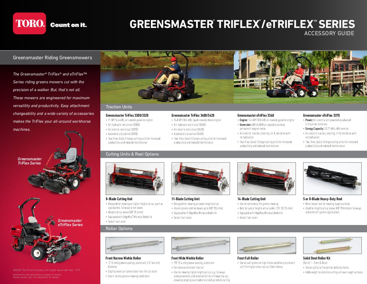 Toro Greensmaster Triflex eTriflex – Accessory Guide